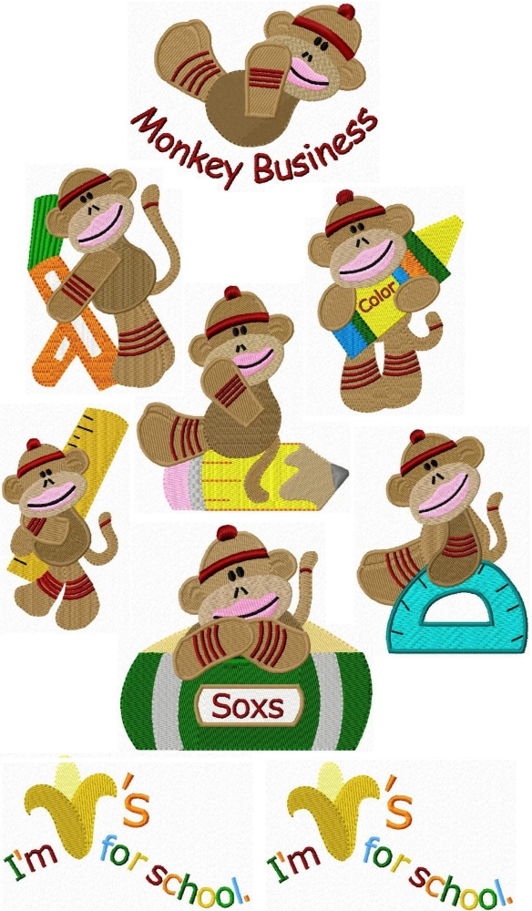 Sock Monkey School Days